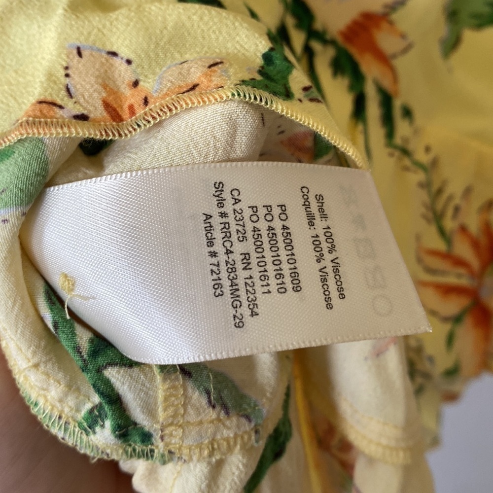 Aritzia Wilfred Aurelia Yellow Floral Wrap Top - Picture 9 of 12